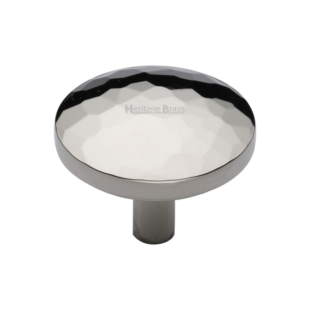 Heritage Brass Cabinet Hardware Polished Nickel / Cabinet Knobs / 38mm Dia. Heritage Brass - Cabinet Knob Round Hammered Design 38mm Polished Nickel Finish