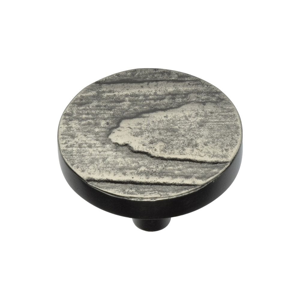 Heritage Brass Cabinet Hardware Aged Nickel / Cabinet Knobs / 38mm Dia. Heritage Brass - Cabinet Knob Round Pine Design 38mm Aged Nickel Finish