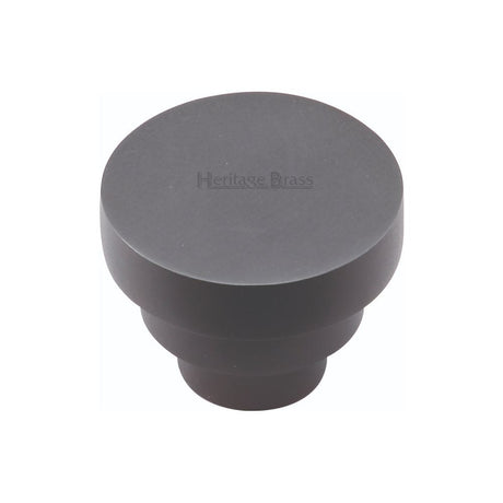 Heritage Brass Cabinet Hardware Matt Black / Cabinet Knobs / 32mm Dia. Heritage Brass - Cabinet Knob Round Stepped Design 32mm Matt Black Finish