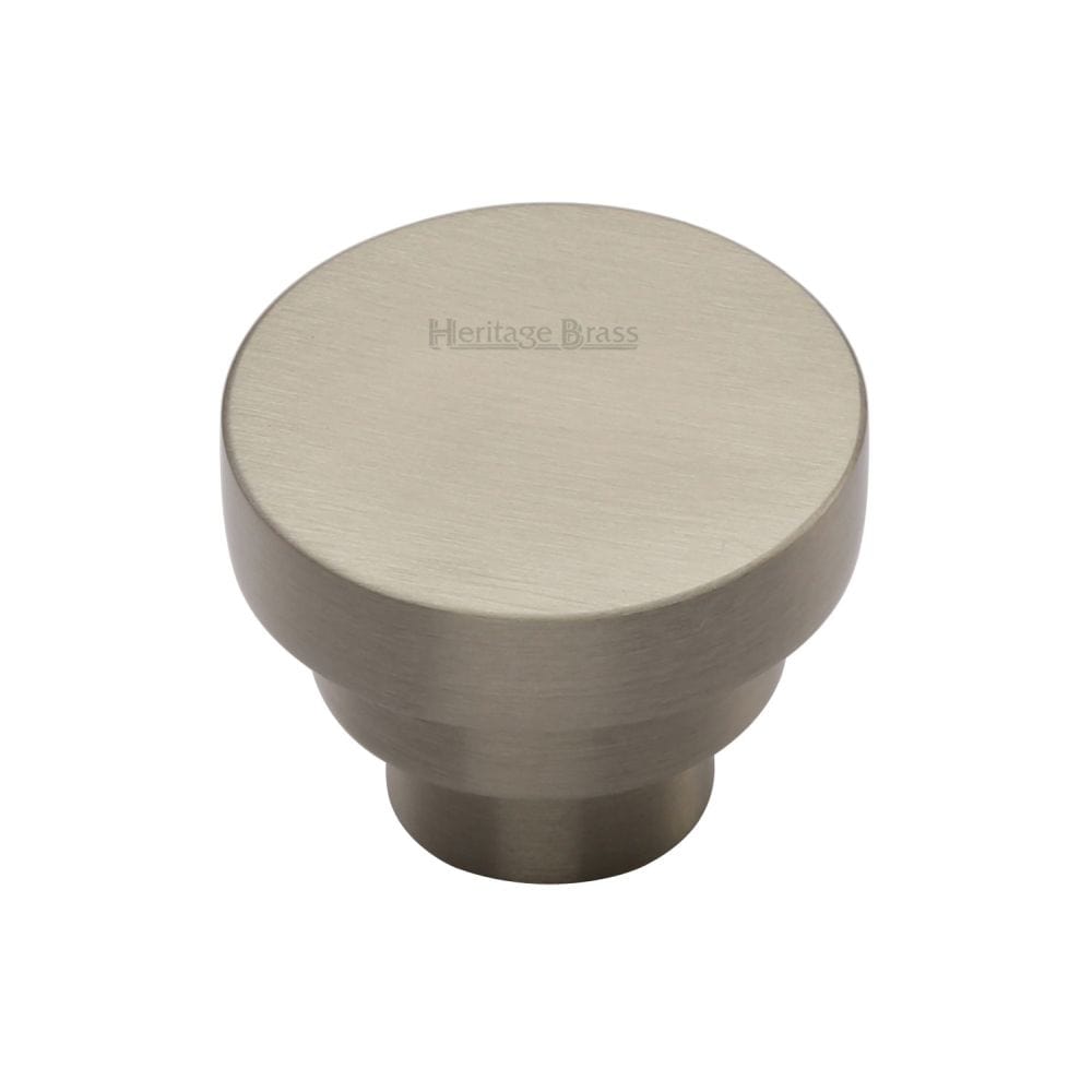 Heritage Brass Cabinet Hardware Satin Nickel / Cabinet Knobs / 32mm Dia. Heritage Brass - Cabinet Knob Round Stepped Design 32mm Satin Nickel Finish