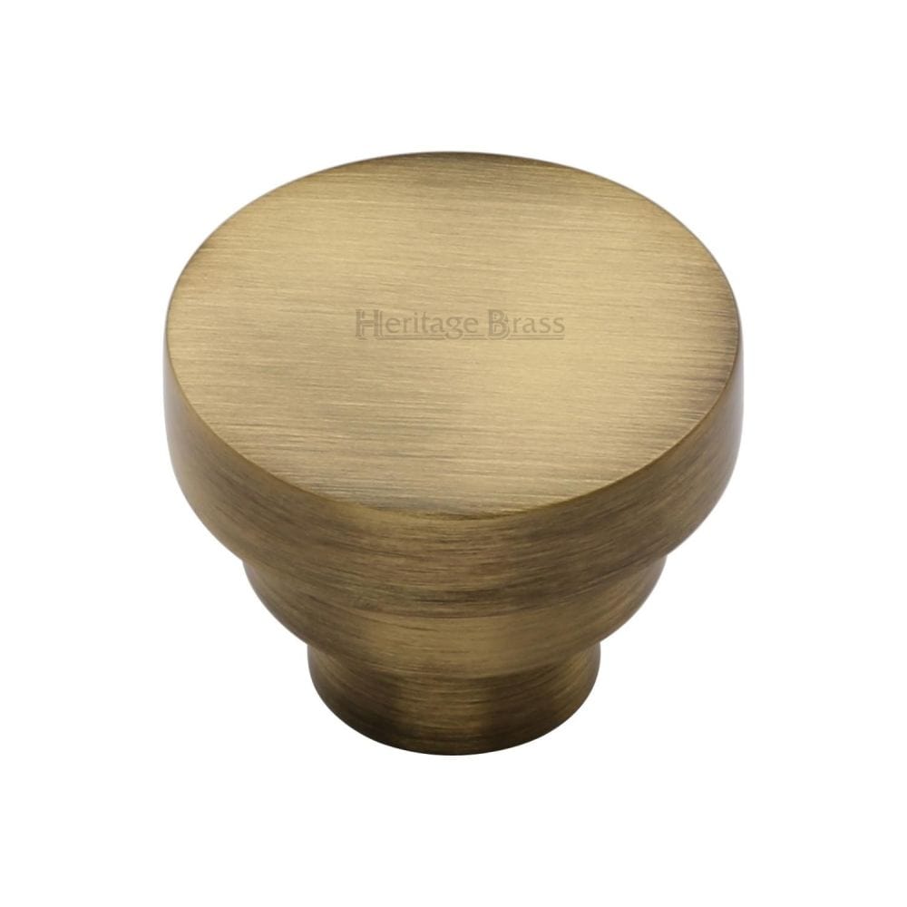Heritage Brass Cabinet Hardware Antique Brass / Cabinet Knobs / 38mm Dia. Heritage Brass - Cabinet Knob Round Stepped Design 38mm Antique Brass Finish