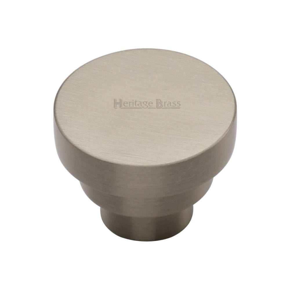 Heritage Brass Cabinet Hardware Satin Nickel / Cabinet Knobs / 38mm Dia. Heritage Brass - Cabinet Knob Round Stepped Design 38mm Satin Nickel Finish
