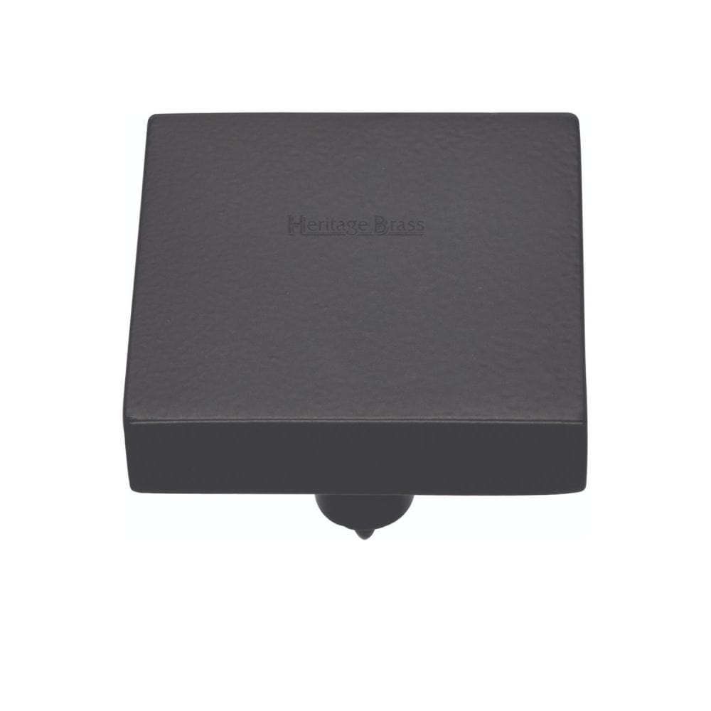 Heritage Brass Cabinet Hardware Matt Black / Cabinet Knobs / 38mm Dia. Heritage Brass - Cabinet Knob Square Design 38mm Matt Black Finish