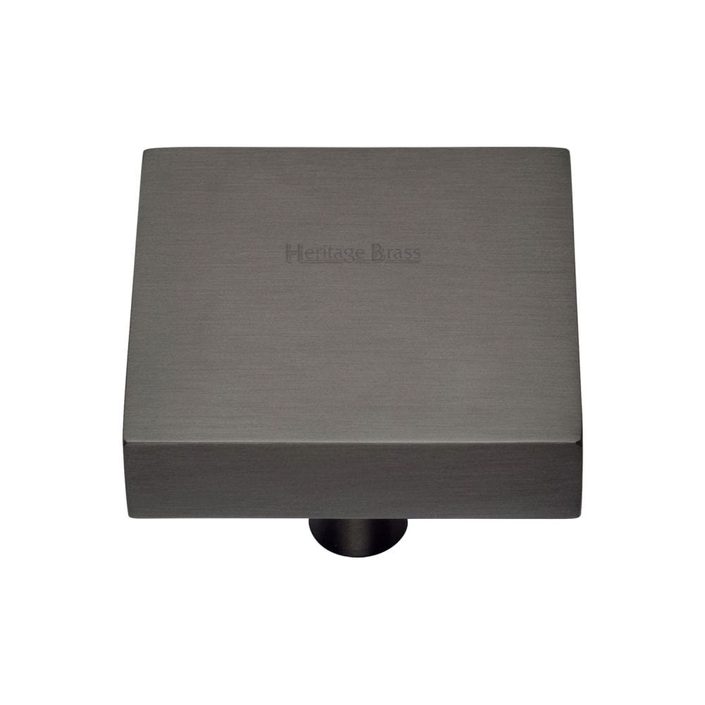 Heritage Brass Cabinet Hardware Matt Bronze / Cabinet Knobs / 38mm Dia. Heritage Brass - Cabinet Knob Square Design 38mm Matt Bronze Finish