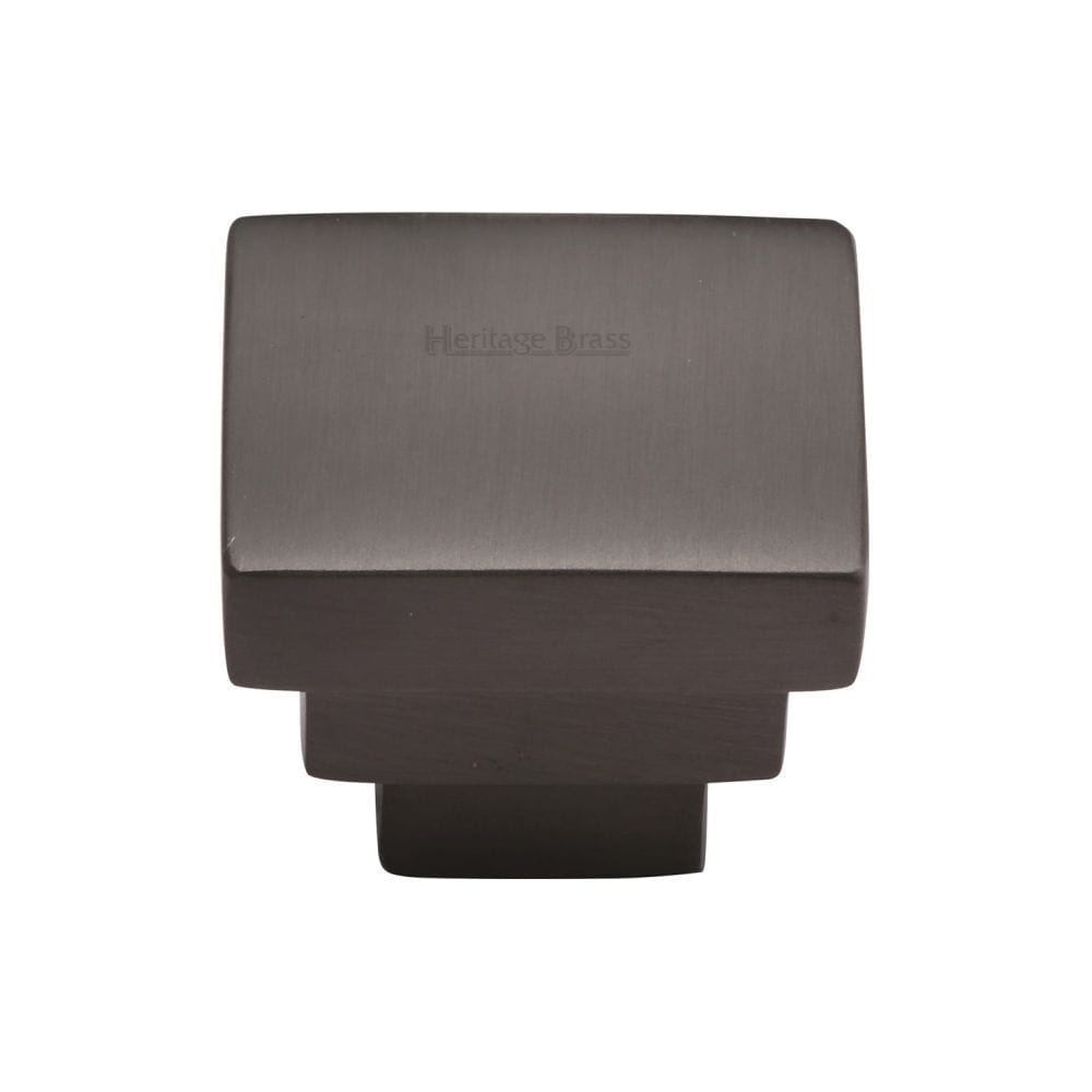 Heritage Brass Cabinet Hardware Matt Bronze / Cabinet Knobs / 32mm Dia. Heritage Brass - Cabinet Knob Square Stepped Design 32mm Matt Bronze Finish