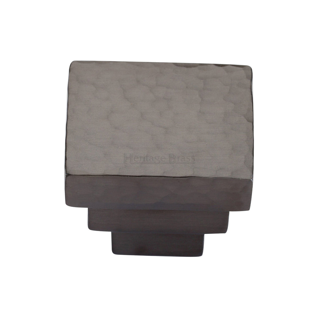 Heritage Brass Cabinet Hardware Matt Bronze / Cabinet Knobs / 32mm Dia. Heritage Brass - Cabinet Knob Square Stepped Hammered Design 32mm Matt Bronze finish