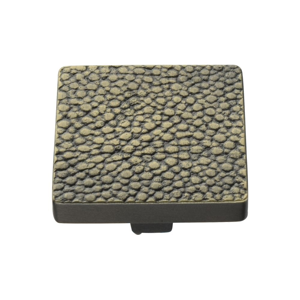 Heritage Brass Cabinet Hardware Aged Brass / Cabinet Knobs / 38mm Dia. Heritage Brass - Cabinet Knob Square Stingray Design 38mm Aged Brass Finish