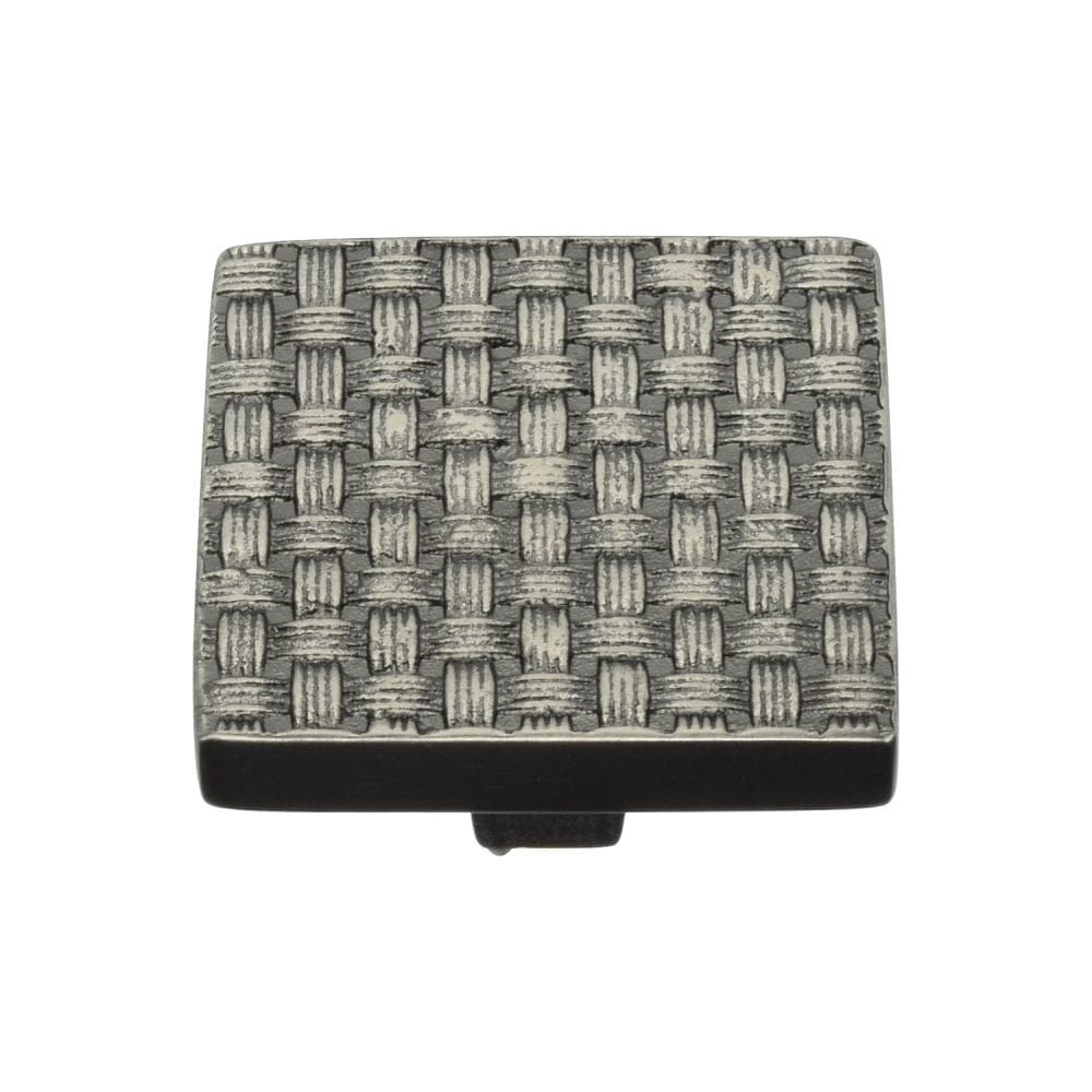 Heritage Brass Cabinet Hardware Aged Nickel / Cabinet Knobs / 38mm Dia. Heritage Brass - Cabinet Knob Square Weave Design 38mm Aged Nickel Finish