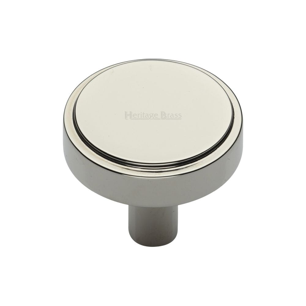Heritage Brass Cabinet Hardware Polished Nickel / Cabinet Knobs / 32mm Dia. Heritage Brass - Cabinet Knob Stepped Disc Design 32mm Polished Nickel Finish