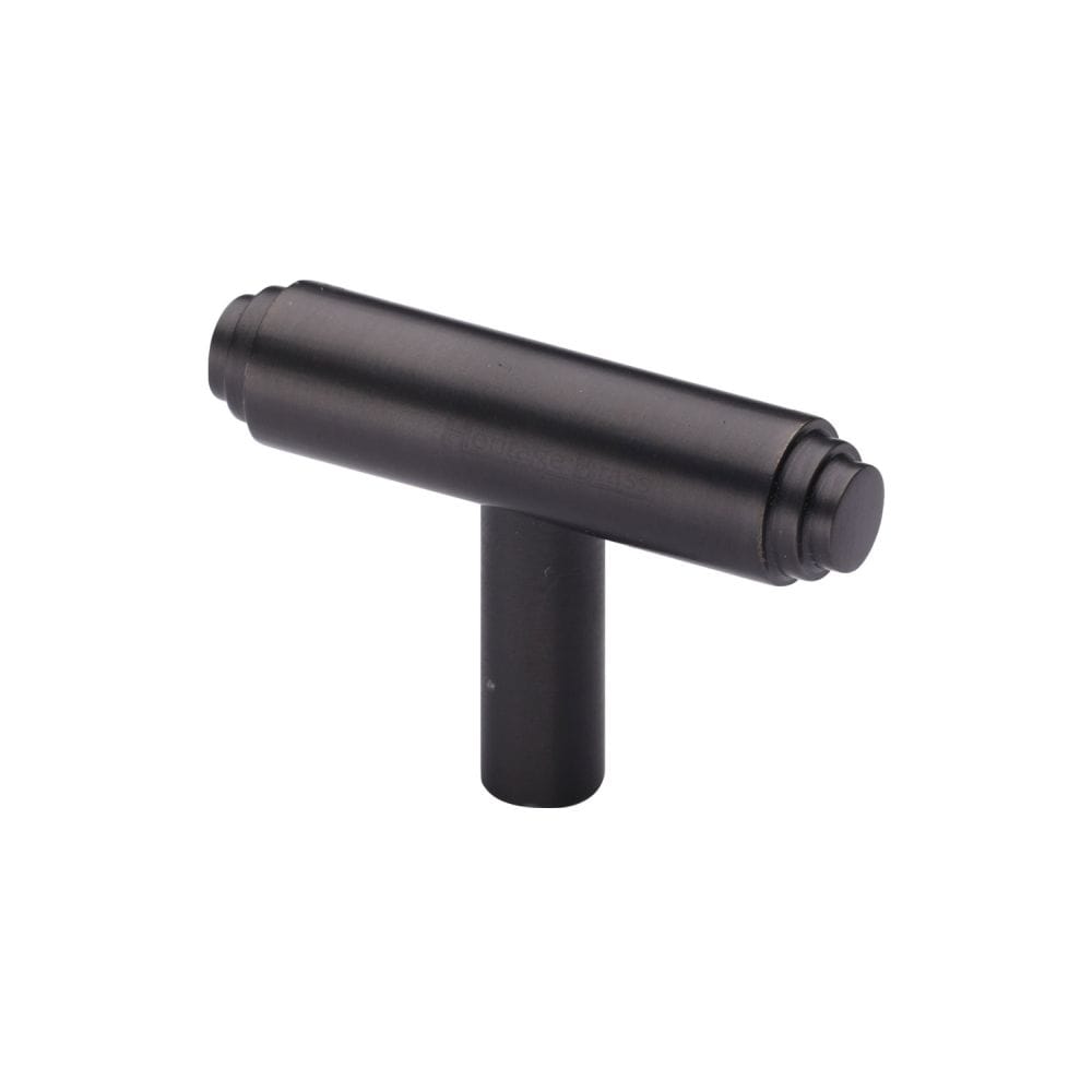 Heritage Brass Cabinet Hardware Matt Bronze / Cabinet T-Pulls / 45mm Dia. Heritage Brass - Cabinet Knob Stepped T-Bar Design 45mm Matt Bronze Finish