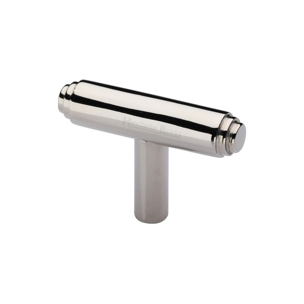 Heritage Brass Cabinet Hardware Polished Nickel / Cabinet T-Pulls / 45mm Dia. Heritage Brass - Cabinet Knob Stepped T-Bar Design 45mm Polished Nickel Finish