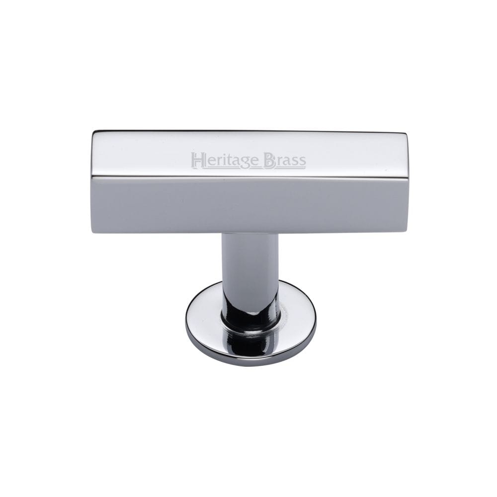 Heritage Brass Cabinet Hardware Polished Chrome / Cabinet Knobs / 41mm Dia. Heritage Brass - Cabinet Knob Symmetrical Square Design 44mm Polished Chrome Finish