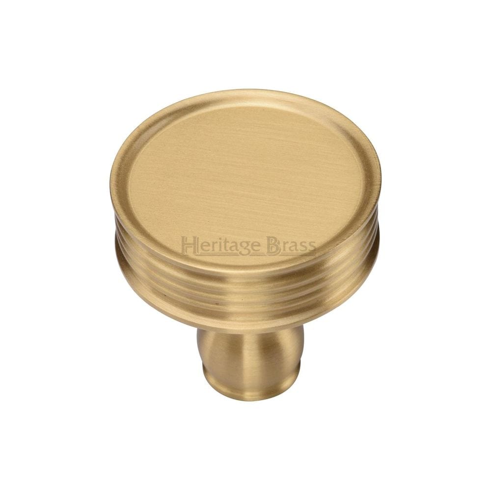 Heritage Brass Cabinet Hardware Satin Brass / Cabinet Knobs / 32mm Dia. Heritage Brass - Cabinet Knob Venetian Design 32mm Satin Brass Finish