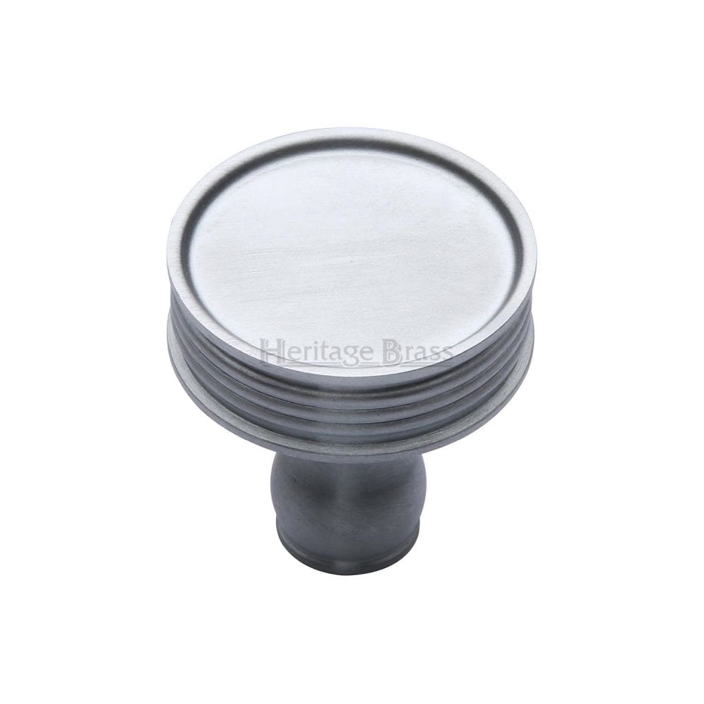 Heritage Brass Cabinet Hardware Satin Chrome / Cabinet Knobs / 32mm Dia. Heritage Brass - Cabinet Knob Venetian Design 32mm Satin Chrome Finish