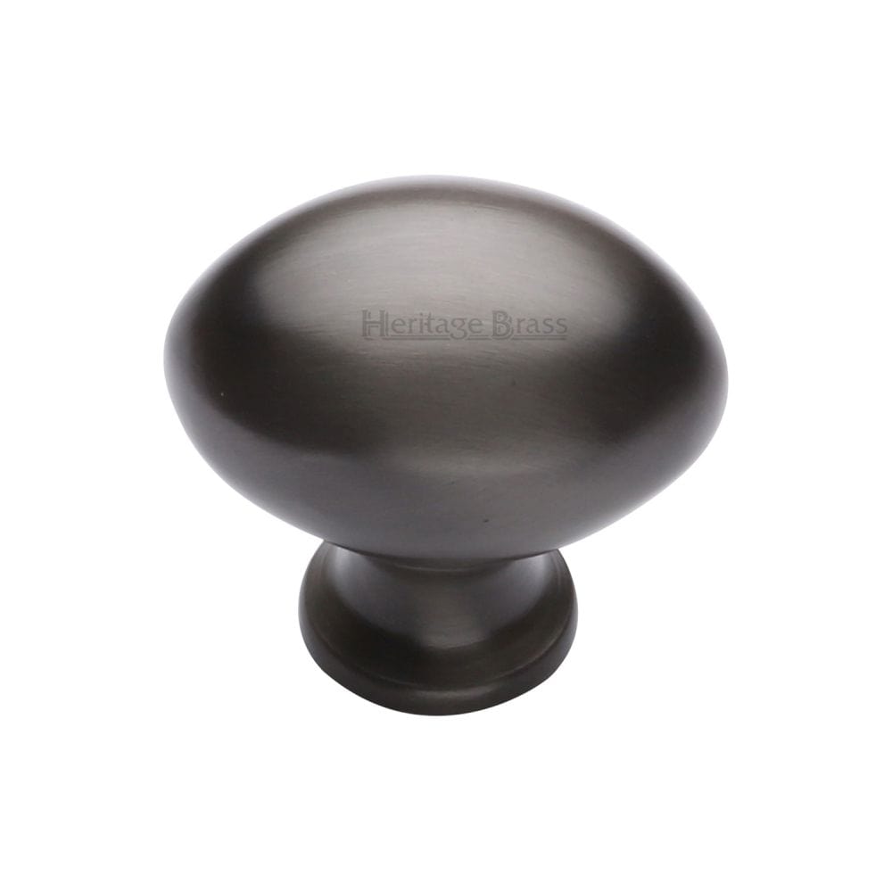 Heritage Brass Cabinet Hardware Matt Bronze / Cabinet Knobs / 32mm Dia. Heritage Brass - Cabinet Knob Victorian Oval Design 32mm Matt Bronze Finish