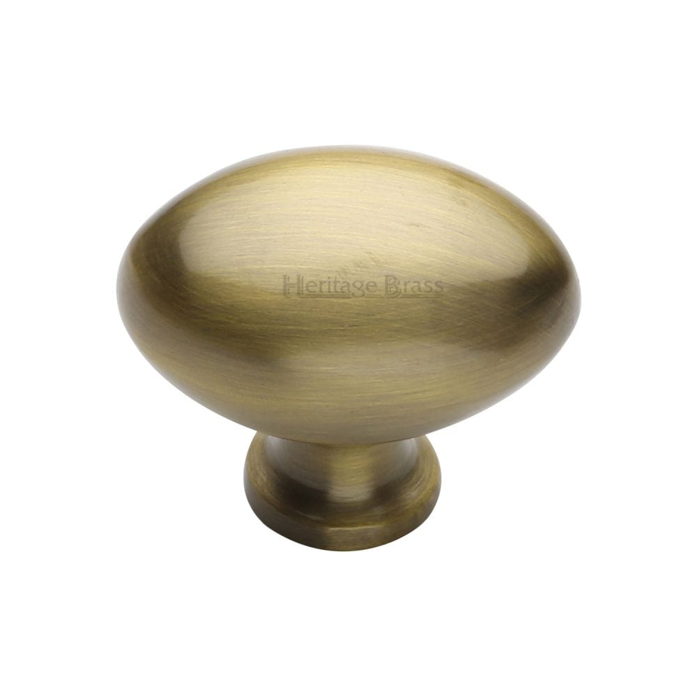 Heritage Brass Cabinet Hardware Antique Brass / Cabinet Knobs / 38mm Dia. Heritage Brass - Cabinet Knob Victorian Oval Design 38mm Antique Brass Finish