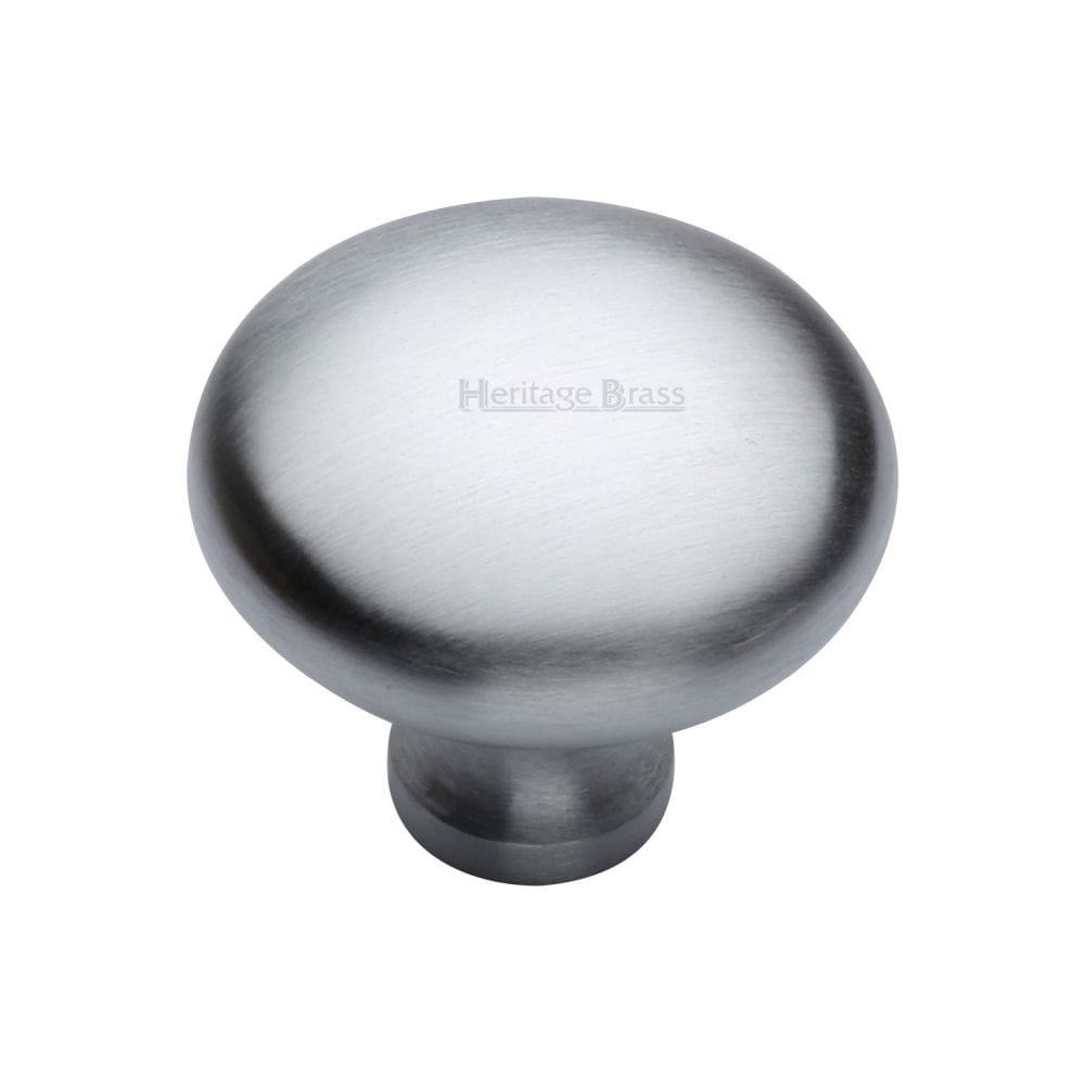 Heritage Brass Cabinet Hardware Satin Chrome / Cabinet Knobs / 38mm Dia. Heritage Brass - Cabinet Knob Victorian Round Design 38mm Satin Chrome Finish