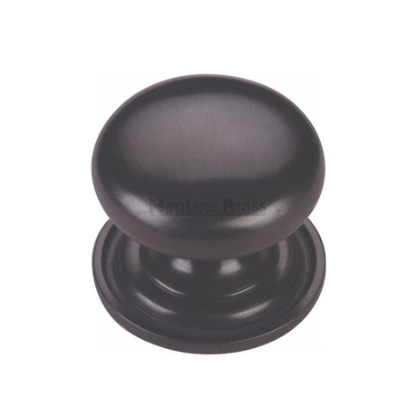 Heritage Brass Cabinet Hardware Matt Black / Cabinet Knobs / 38mm Dia. Heritage Brass - Cabinet Knob Victorian Round Design with base 38mm Matt Black F