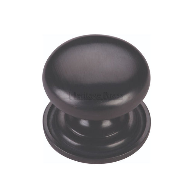 Heritage Brass Cabinet Hardware Matt Black / Cabinet Knobs / 38mm Dia. Heritage Brass - Cabinet Knob Victorian Round Design with base 38mm Matt Black F