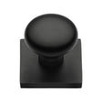 Heritage Brass Cabinet Hardware Matt Black / Cabinet Knob on Backplate / 32mm Dia. Heritage Brass - Cabinet Knob Victorian Round Design with Square Backplate 32mm