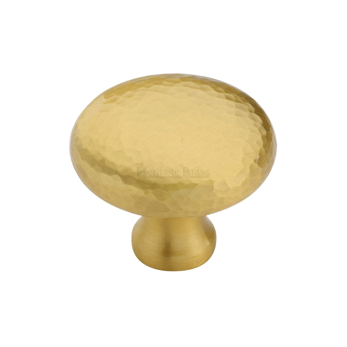 Heritage Brass Cabinet Hardware Satin Brass / Cabinet Knobs / 38mm Dia. Heritage Brass - Cabinet Knob Victorian Round Hammered Design 38mm Satin Brass finish