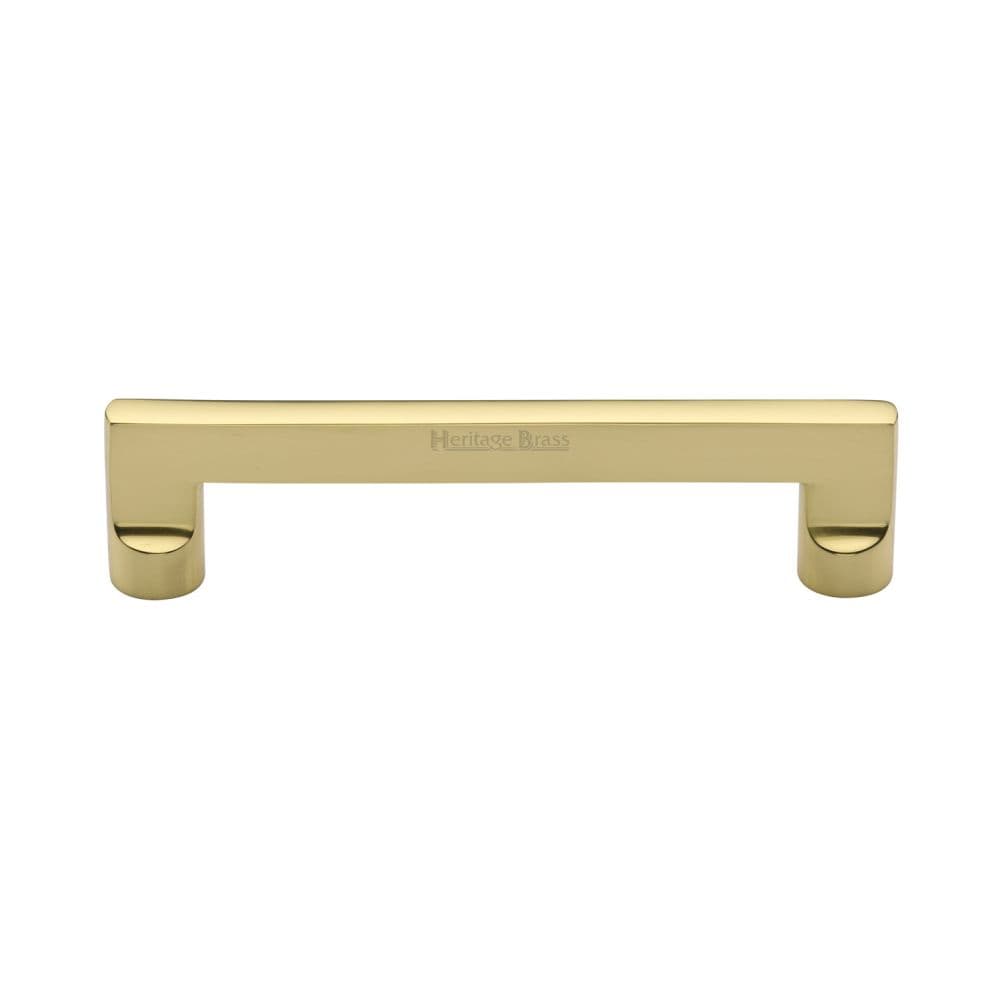 Heritage Brass Cabinet Hardware Polished Brass / Cabinet Pull Handles / 128mm c/c Heritage Brass - Cabinet Pull Apollo Design 128mm CTC Polished Brass Finish