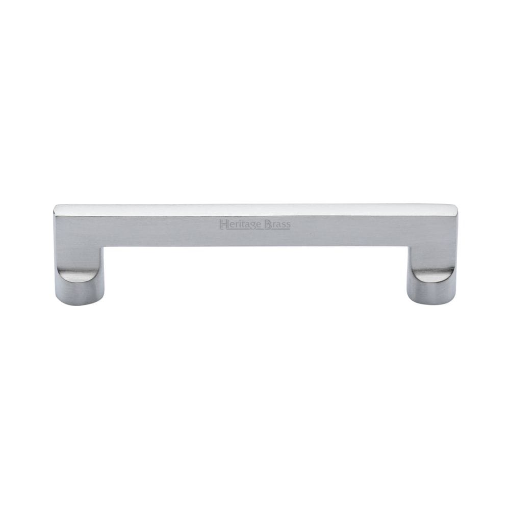 Heritage Brass Cabinet Hardware Satin Chrome / Cabinet Pull Handles / 128mm c/c Heritage Brass - Cabinet Pull Apollo Design 128mm CTC Satin Chrome Finish