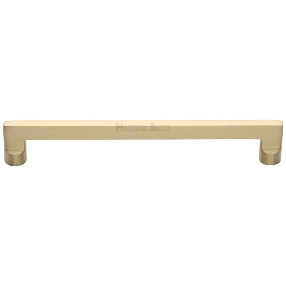 Heritage Brass Cabinet Hardware Satin Brass / Cabinet Pull Handles / 203mm c/c Heritage Brass - Cabinet Pull Apollo Design 203mm CTC Satin Brass Finish