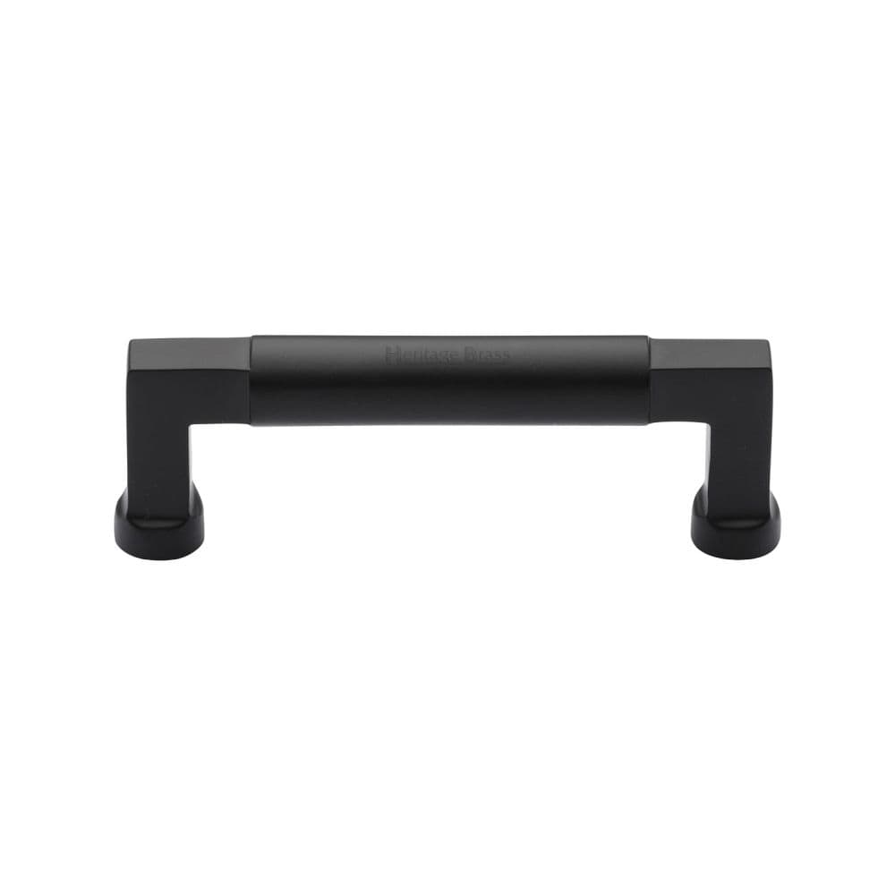 Heritage Brass Cabinet Hardware Matt Black / Cabinet Pull Handles / 101mm c/c Heritage Brass - Cabinet Pull Bauhaus Design 101mm CTC Matt Black Finish