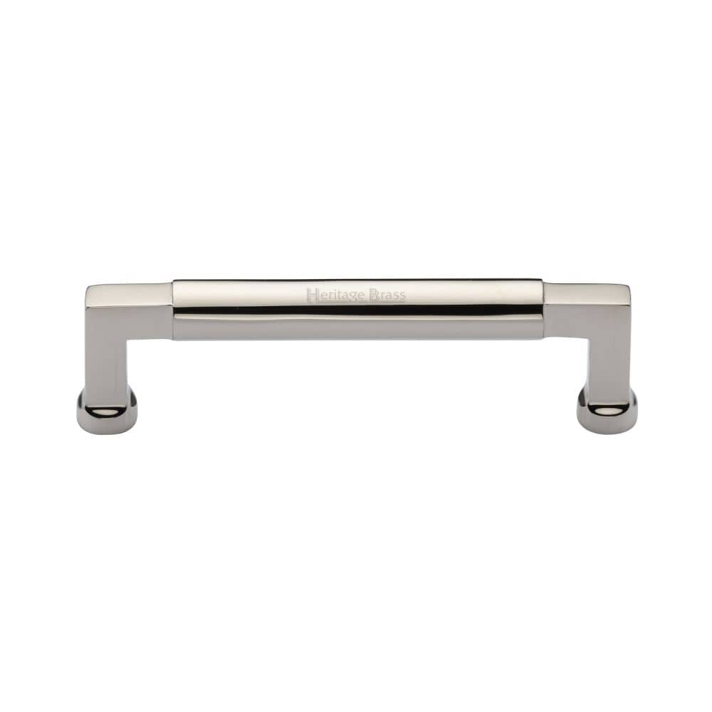 Heritage Brass Cabinet Hardware Polished Nickel / Cabinet Pull Handles / 128mm c/c Heritage Brass - Cabinet Pull Bauhaus Design 128mm CTC Polished Nickel Finish
