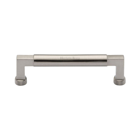 Heritage Brass Cabinet Hardware Satin Nickel / Cabinet Pull Handles / 128mm c/c Heritage Brass - Cabinet Pull Bauhaus Design 128mm CTC Satin Nickel Finish