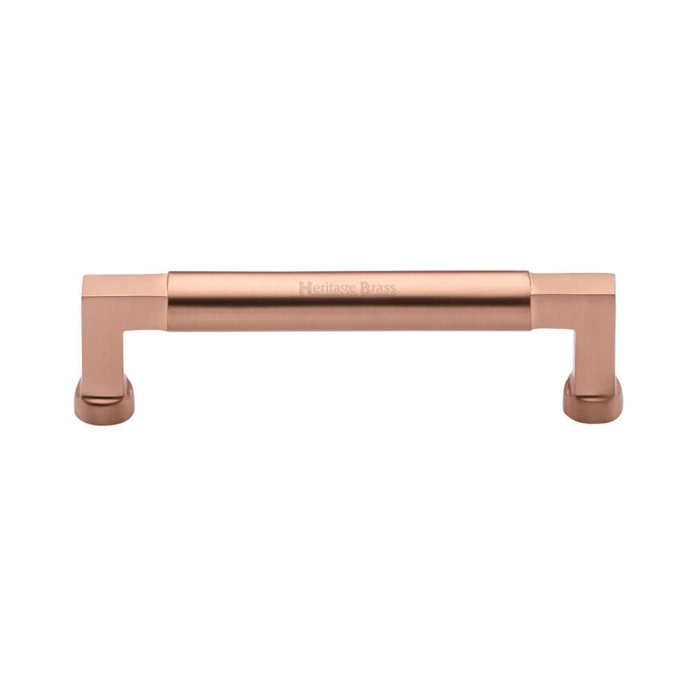Heritage Brass Cabinet Hardware Satin Rose Gold / Cabinet Pull Handles / 128mm c/c Heritage Brass - Cabinet Pull Bauhaus Design 128mm CTC Satin Rose Gold Finish