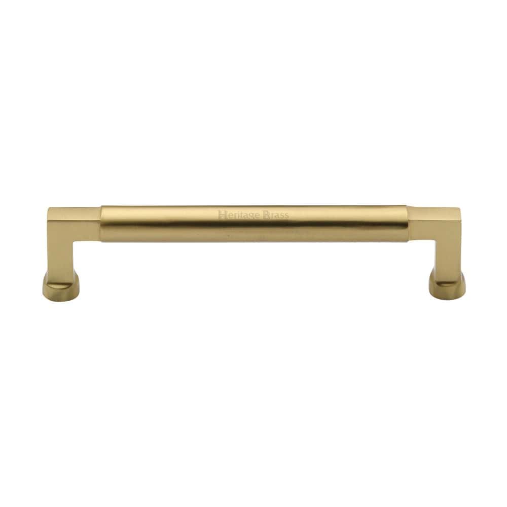 Heritage Brass Cabinet Hardware Satin Brass / Cabinet Pull Handles / 160mm c/c Heritage Brass - Cabinet Pull Bauhaus Design 160mm CTC Satin Brass Finish
