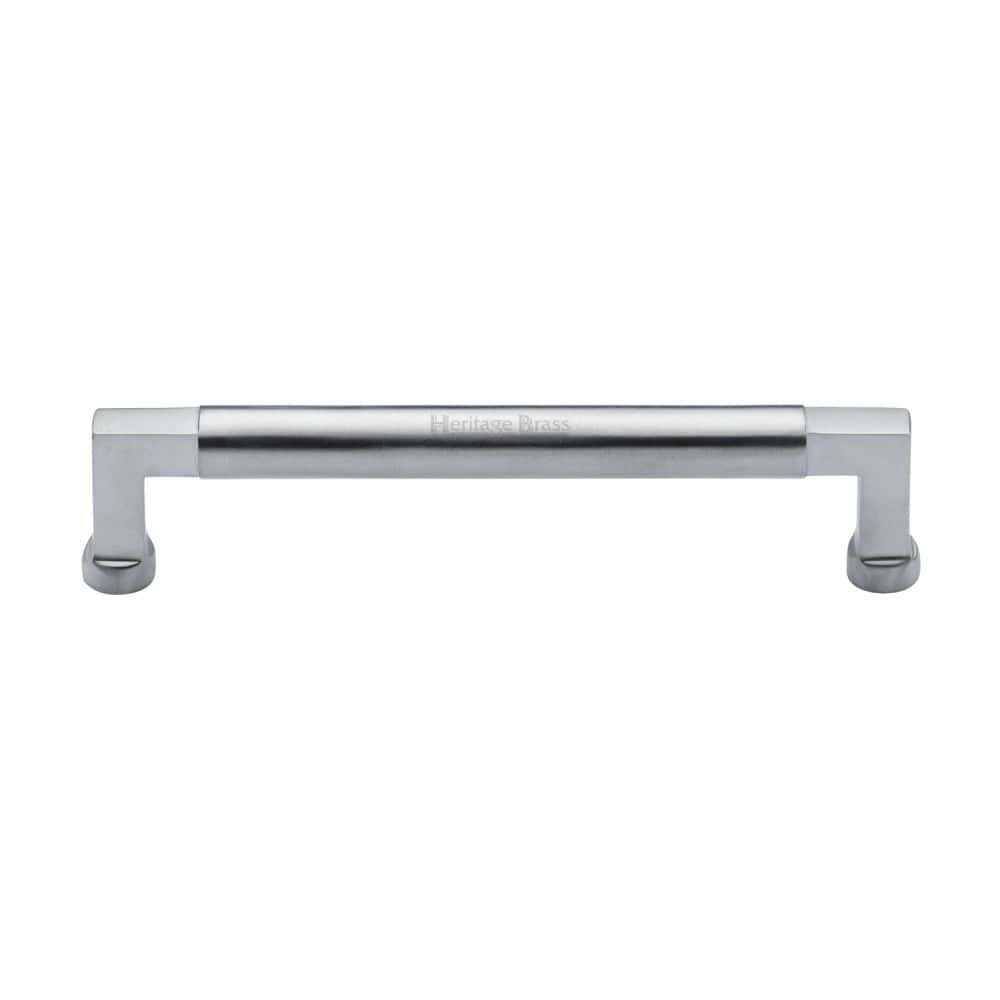 Heritage Brass Cabinet Hardware Satin Chrome / Cabinet Pull Handles / 160mm c/c Heritage Brass - Cabinet Pull Bauhaus Design 160mm CTC Satin Chrome Finish