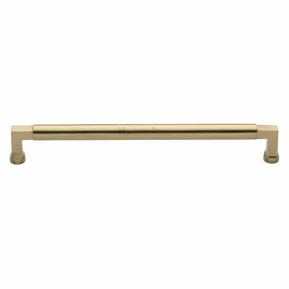 Heritage Brass Cabinet Hardware Satin Brass / Cabinet Pull Handles / 254mm c/c Heritage Brass - Cabinet Pull Bauhaus Design 254mm CTC Satin Brass Finish