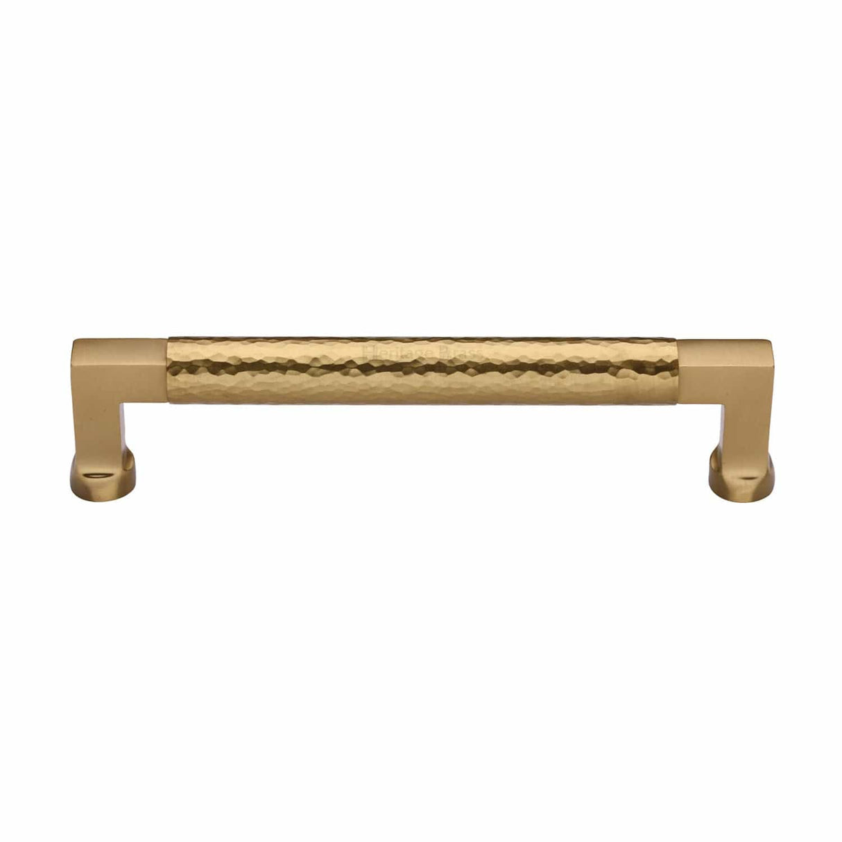 Heritage Brass Cabinet Hardware Satin Brass / Cabinet Pull Handles / 160mm c/c Heritage Brass - Cabinet Pull Bauhaus Hammered Design 160mm CTC Satin Brass Finish