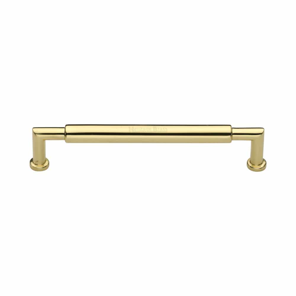 Heritage Brass Cabinet Hardware Polished Brass / Cabinet Pull Handles / 152mm c/c Heritage Brass - Cabinet Pull Bauhaus Round Design 152mm CTC Polished Brass Finish