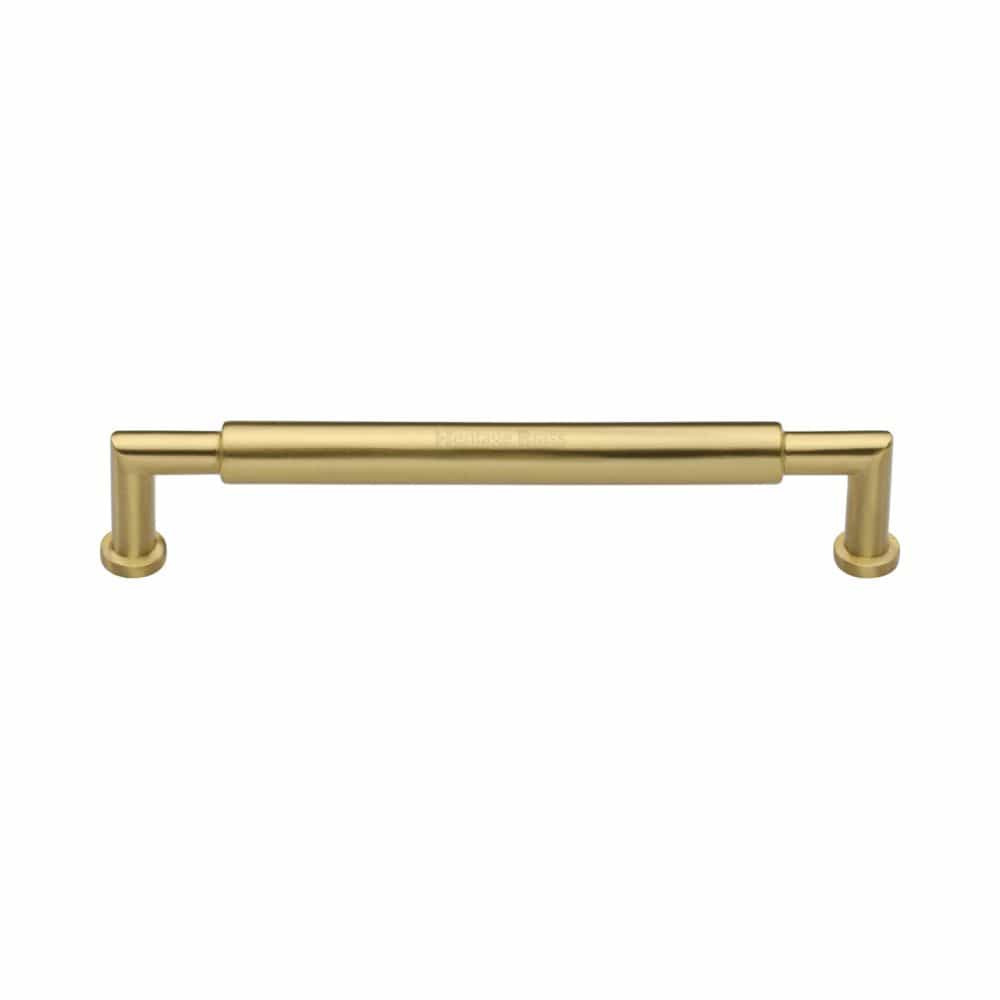 Heritage Brass Cabinet Hardware Satin Brass / Cabinet Pull Handles / 152mm c/c Heritage Brass - Cabinet Pull Bauhaus Round Design 152mm CTC Satin Brass Finish