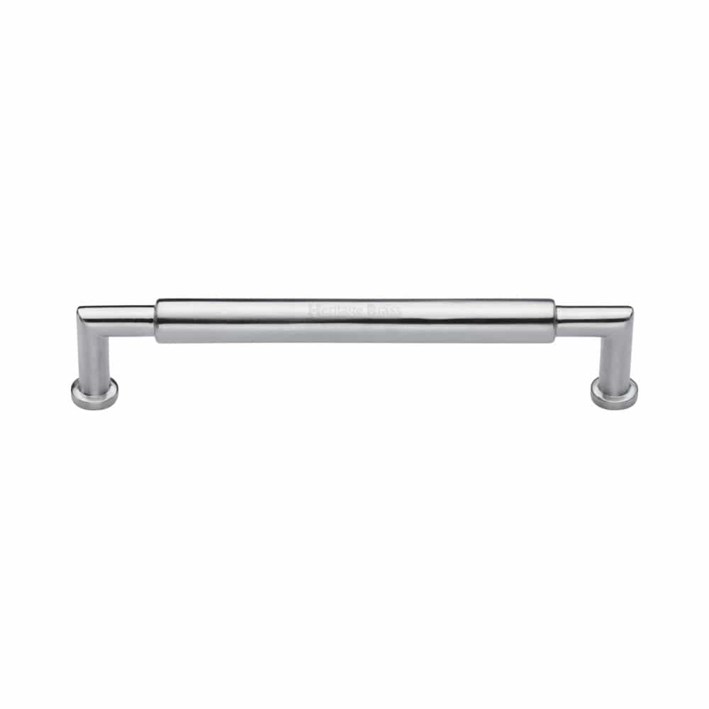 Heritage Brass Cabinet Hardware Satin Chrome / Cabinet Pull Handles / 152mm c/c Heritage Brass - Cabinet Pull Bauhaus Round Design 152mm CTC Satin Chrome Finish