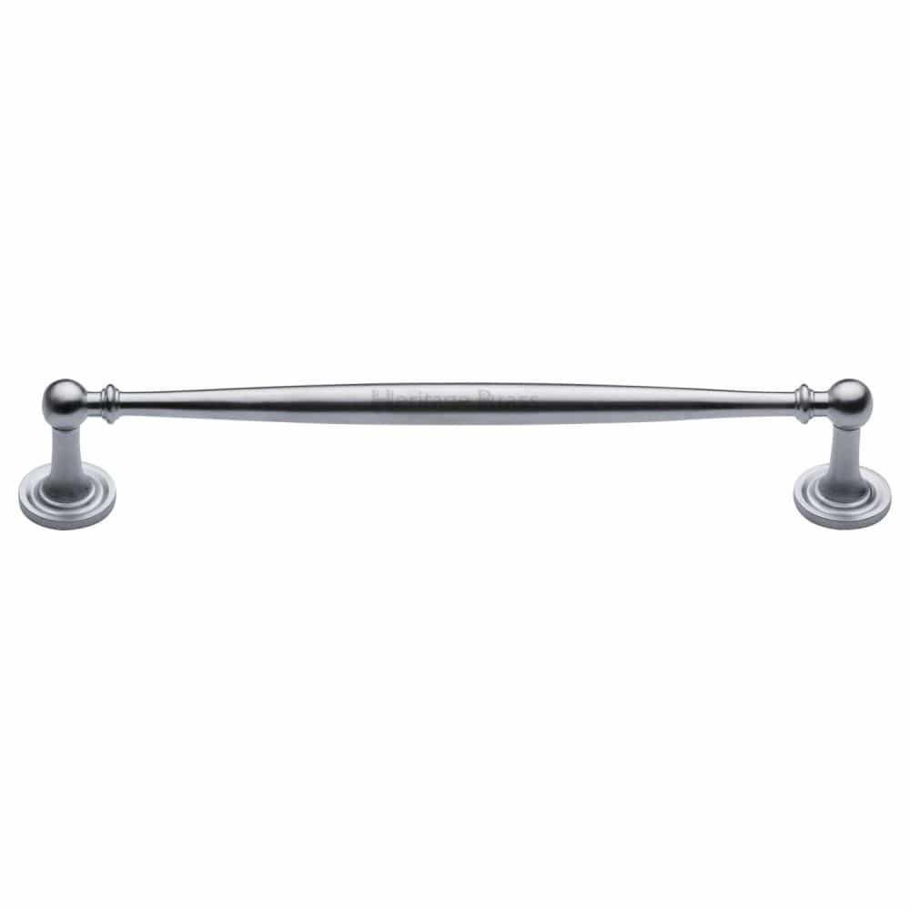 Heritage Brass Cabinet Hardware Satin Chrome / Cabinet Pull Handles / 203mm c/c Heritage Brass - Cabinet Pull Colonial Design 203mm CTC Satin Chrome Finish