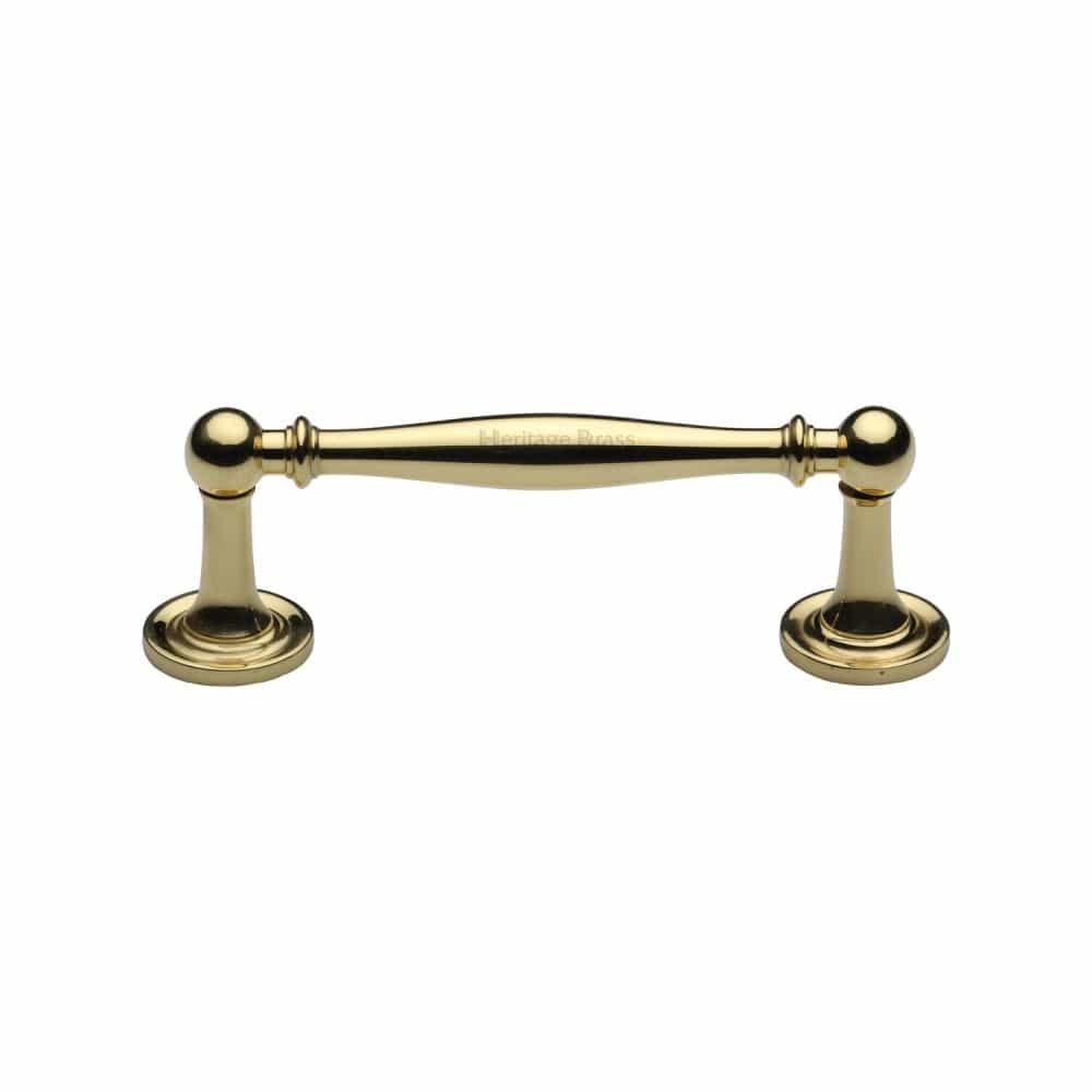 Heritage Brass Cabinet Hardware Polished Brass / Cabinet Pull Handles / 96mm c/c Heritage Brass - Cabinet Pull Colonial Design 96mm CTC Polished Brass Finish
