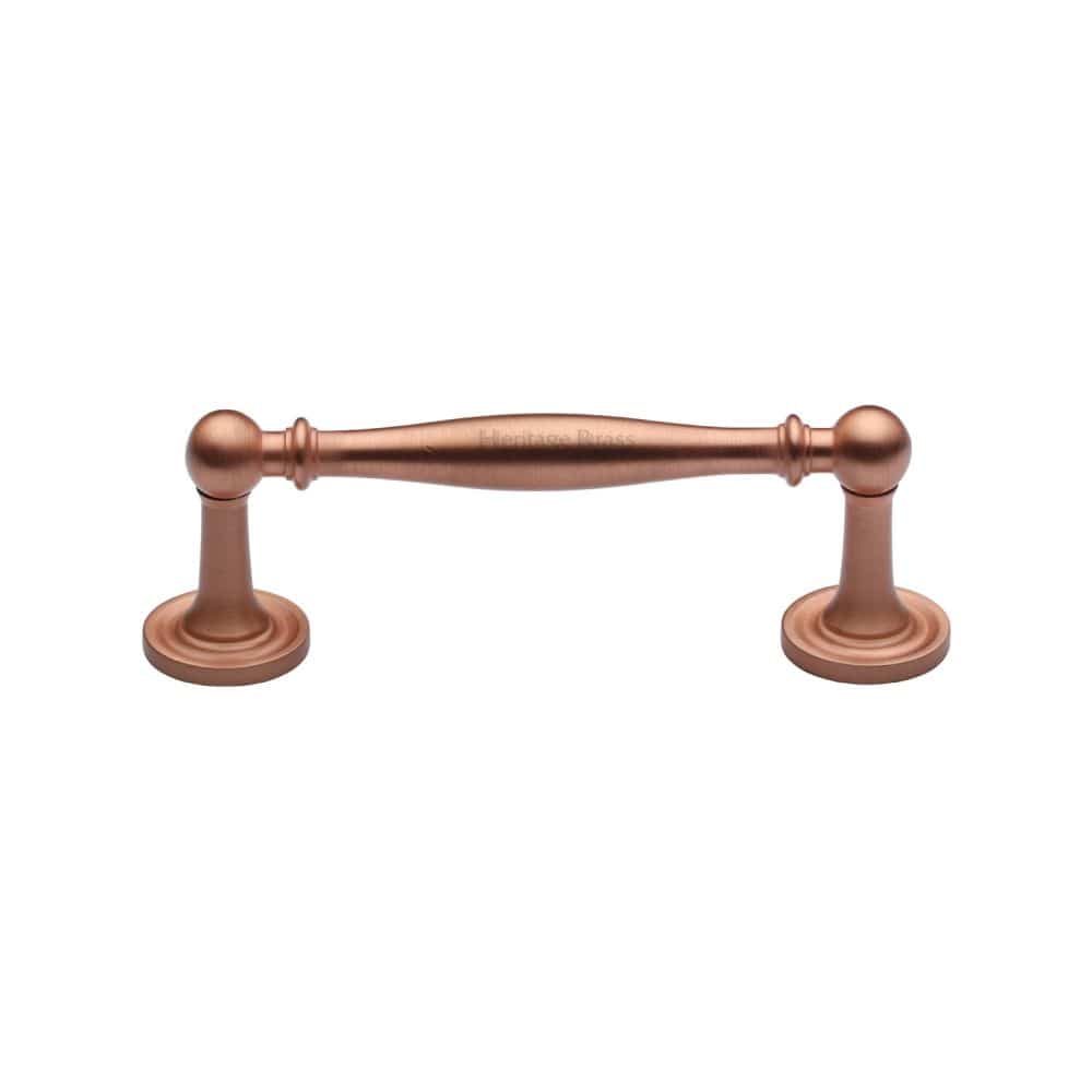 Heritage Brass Cabinet Hardware Satin Rose Gold / Cabinet Pull Handles / 96mm c/c Heritage Brass - Cabinet Pull Colonial Design 96mm CTC Satin Rose Gold Finish