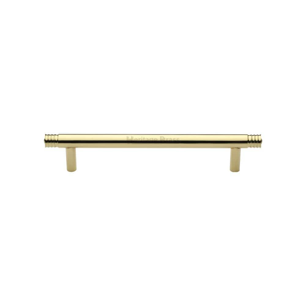 Heritage Brass Cabinet Hardware Polished Brass / Cabinet Pull Handles / 128mm c/c Heritage Brass - Cabinet Pull Contour Design 128mm CTC Polished Brass Finish