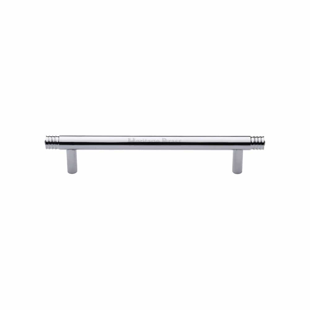 Heritage Brass Cabinet Hardware Polished Chrome / Cabinet Pull Handles / 128mm c/c Heritage Brass - Cabinet Pull Contour Design 128mm CTC Polished Chrome Finish