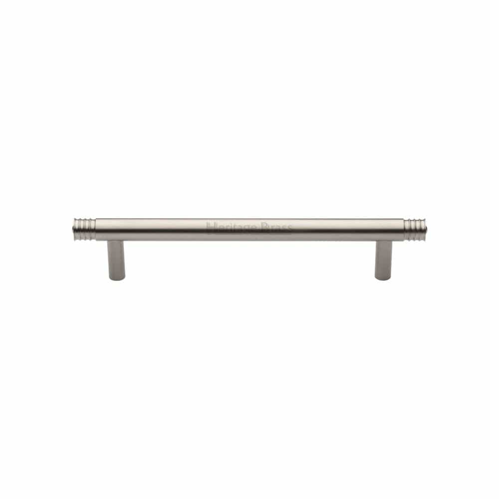 Heritage Brass Cabinet Hardware Satin Nickel / Cabinet Pull Handles / 128mm c/c Heritage Brass - Cabinet Pull Contour Design 128mm CTC Satin Nickel Finish