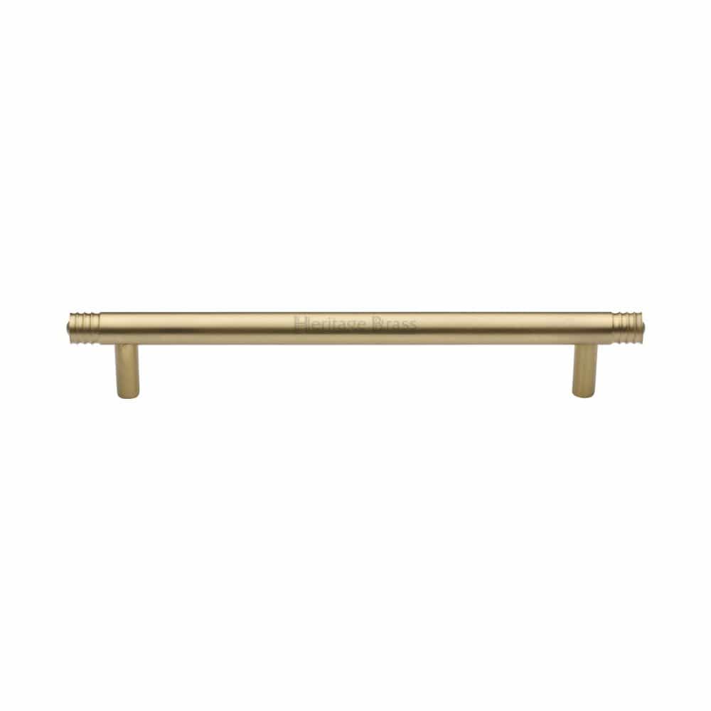 Heritage Brass Cabinet Hardware Satin Brass / Cabinet Pull Handles / 160mm c/c Heritage Brass - Cabinet Pull Contour Design 160mm CTC Satin Brass Finish