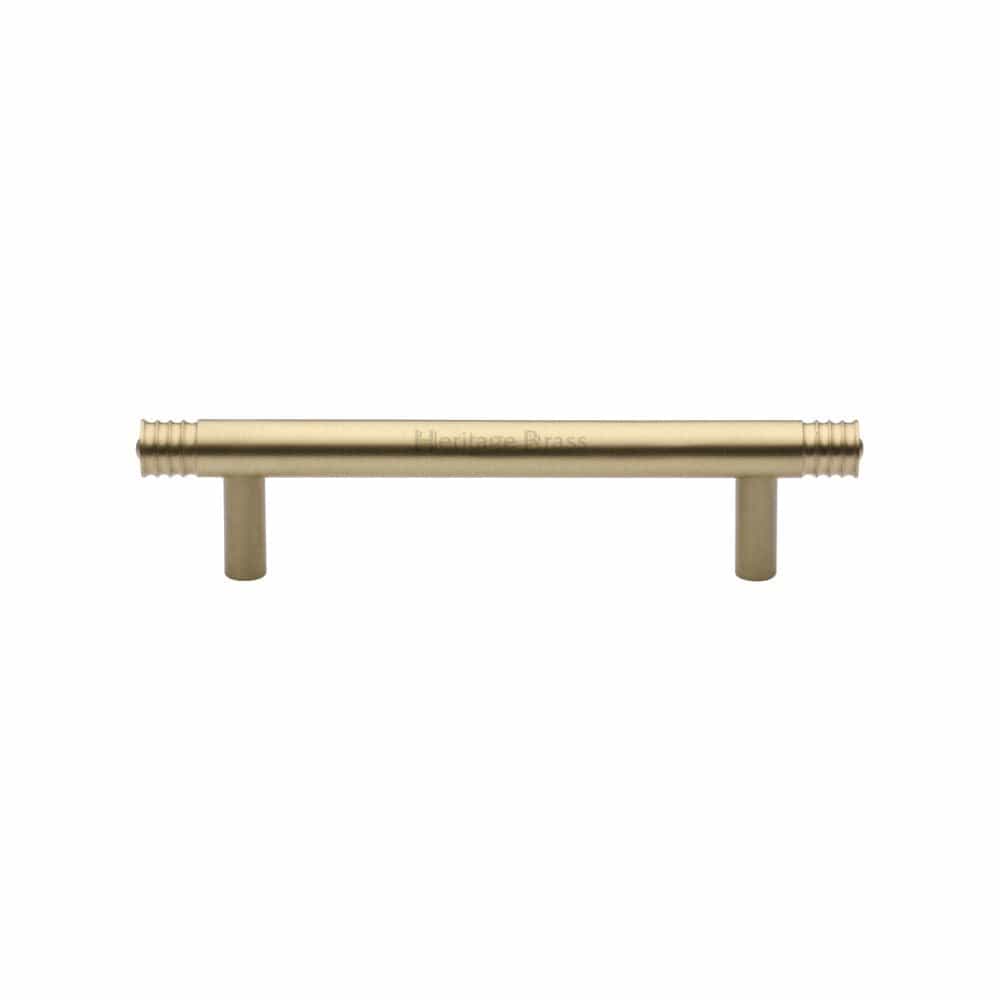 Heritage Brass Cabinet Hardware Satin Brass / Cabinet Pull Handles / 96mm c/c Heritage Brass - Cabinet Pull Contour Design 96mm CTC Satin Brass Finish