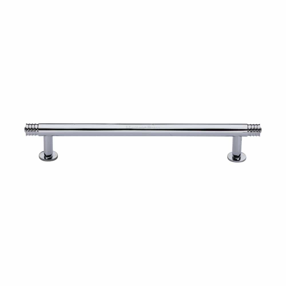 Heritage Brass Cabinet Hardware Polished Chrome / Cabinet Pull Handles / 160mm c/c Heritage Brass - Cabinet Pull Contour Design with 16mm Rose 160mm CTC Polished Chrom