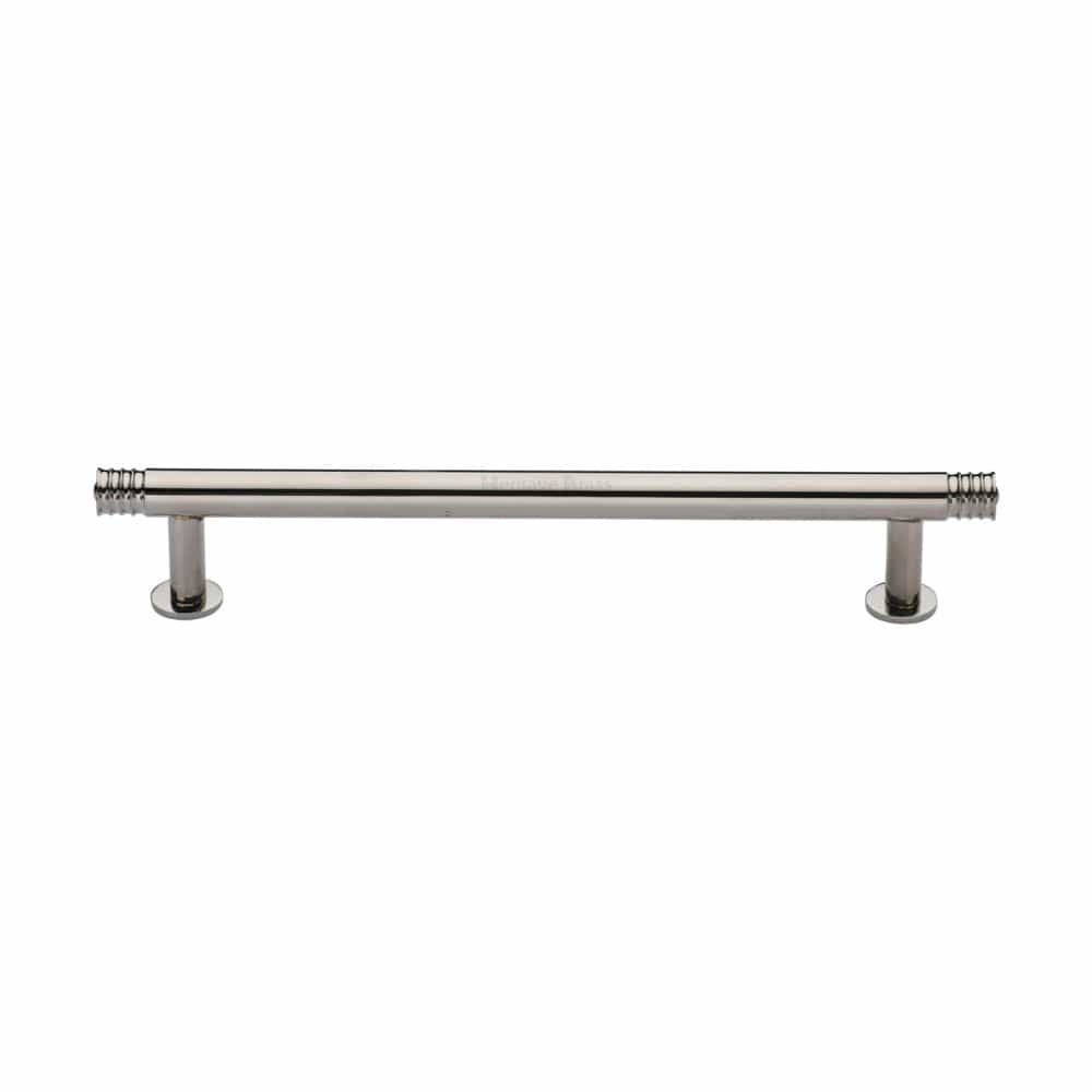 Heritage Brass Cabinet Hardware Polished Nickel / Cabinet Pull Handles / 160mm c/c Heritage Brass - Cabinet Pull Contour Design with 16mm Rose 160mm CTC Polished Nicke