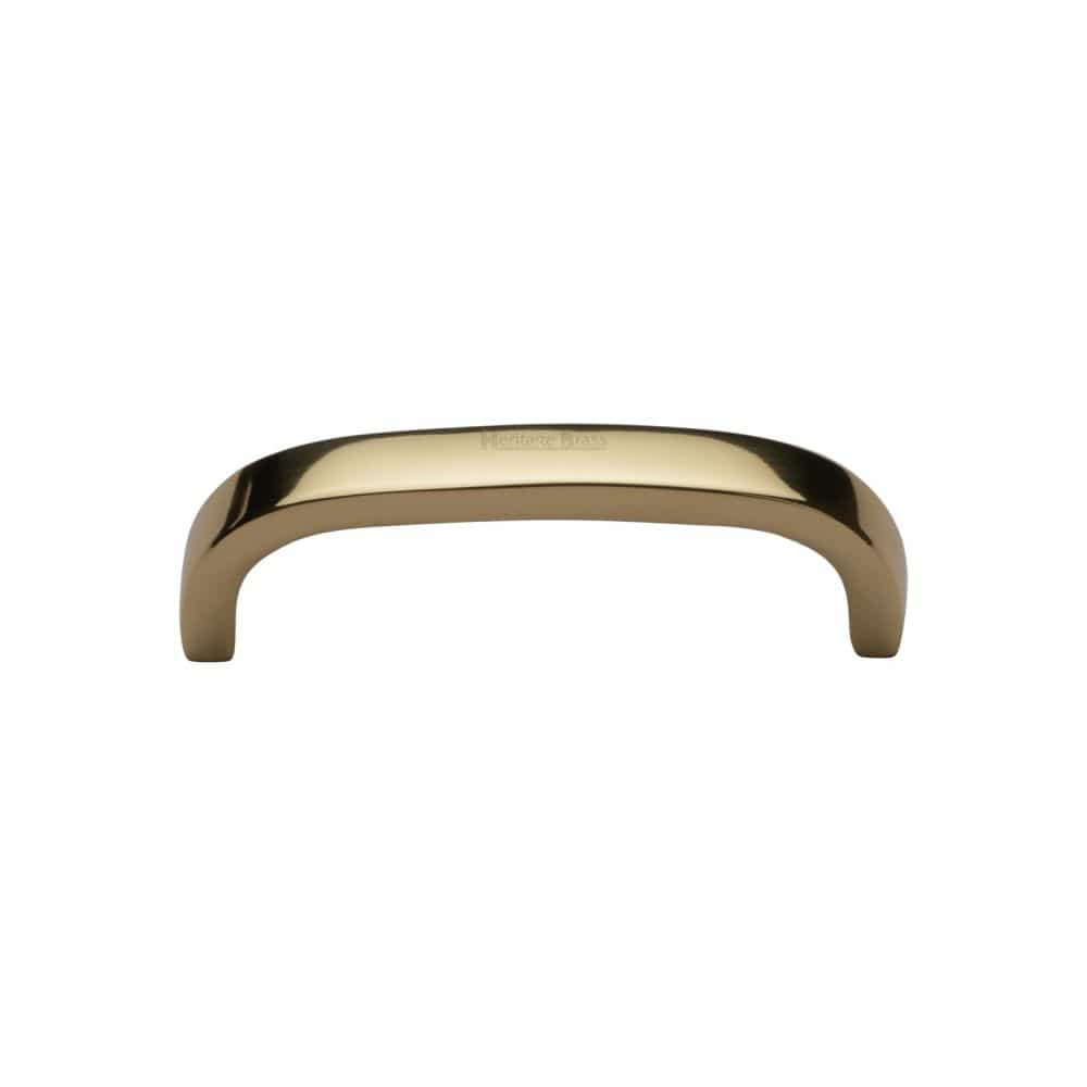 Heritage Brass Cabinet Hardware Polished Brass / Cabinet Pull Handles / 89mm c/c Heritage Brass - Cabinet Pull D Shaped 89mm CTC Polished Brass Finish